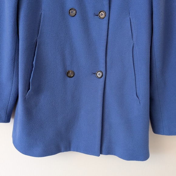 Vintage Harve Benard Womens 6 Petite Wool Blend Blue Peacoat Classic Colorful - Picture 2 of 7